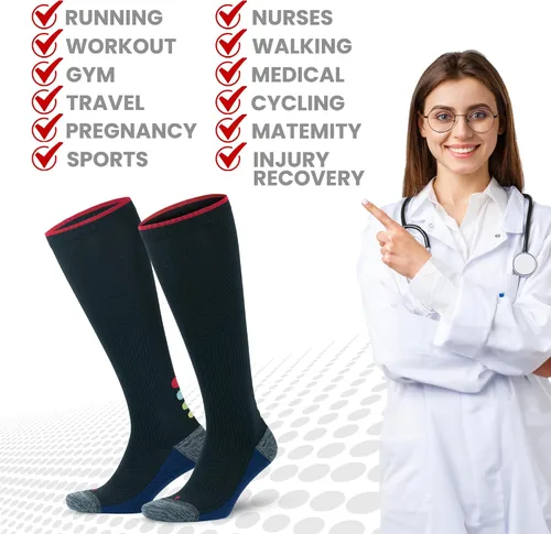Miniatura 35 de GoWith Compression Socks for Men & Women, Cushioned 20-30 mmHg Graduated Compression Running Socks, Athletic Knee High Socks