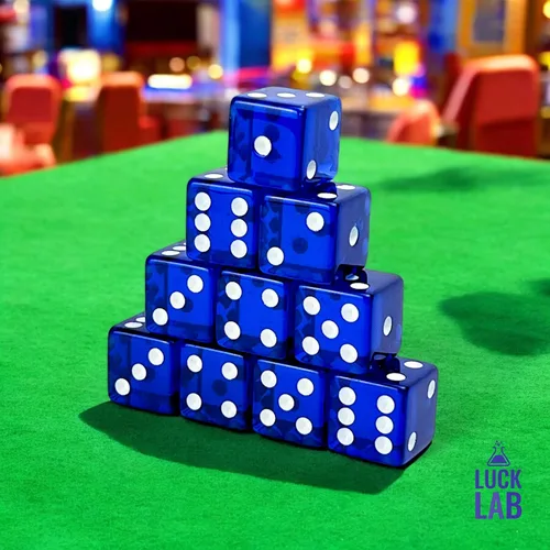 Miniatura 3 de Luck Lab Paquete de 10 dados de 19 mm - Dados D6 acrílicos y translúcidos, cuadrados con bordes redondeados para casino, craps, juegos de mesa RPG