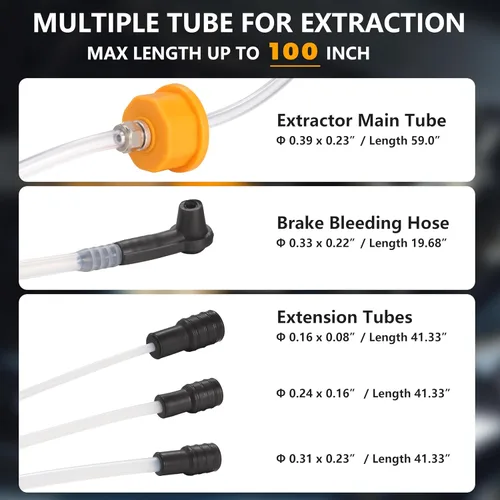 Miniatura 3 de FOUR UNCLES Bomba extractora de aceite manual de 6L, extractor de líquido con manguera principal de 59 pulgadas, tres tubos de extensión de 41