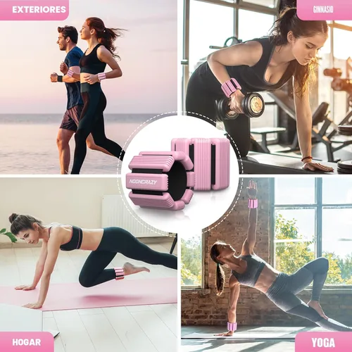 Miniatura 7 de Pilates - Pesas de tobillo y muñeca para mujer, juego de 2 pesas portátiles y fuertes para brazos y piernas (1 libra/2.2 libras cada una), pesas