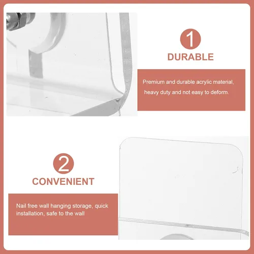 Miniatura 4 de Organizador de ducha adhesivo para ducha: 2 piezas de estante de ducha montado en la pared, estante flotante de baño organizador de ducha acrílico