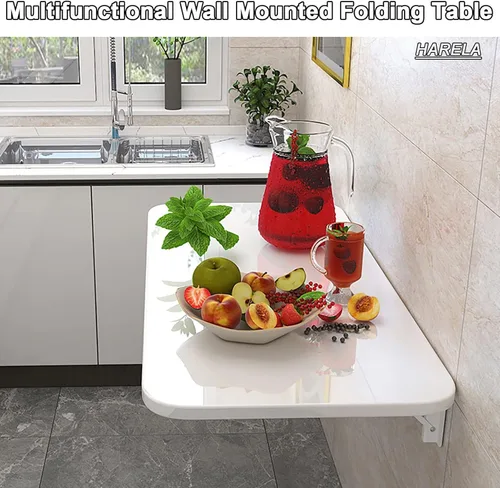 Miniatura 3 de Mesa plegable para montar en la pared, mesa de trabajo plegable, mesa plegable resistente y estable para lavandería, bar en casa, cocina y comedor