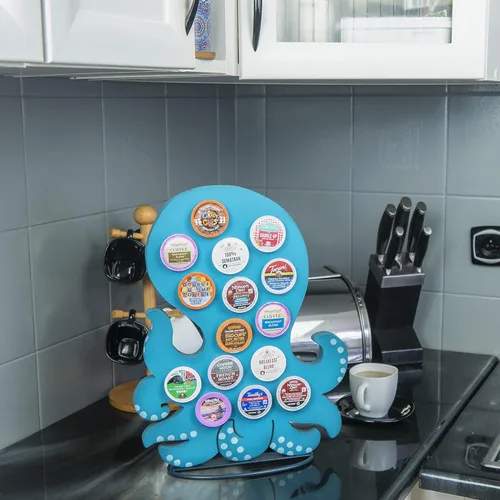 Miniatura 4 de Made Easy Kit Soporte de cápsulas de café para encimera frontal compatible con K-Cups, decoración de barra de café para el café del hogar