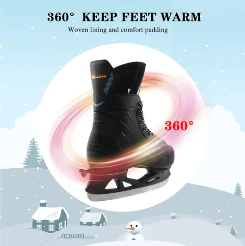 Miniatura 4 de Patines de hockey sobre hielo ajustables para exteriores y pistas, patines de hielo recreativos, patines de hockey para fitness, divertidos zapatos