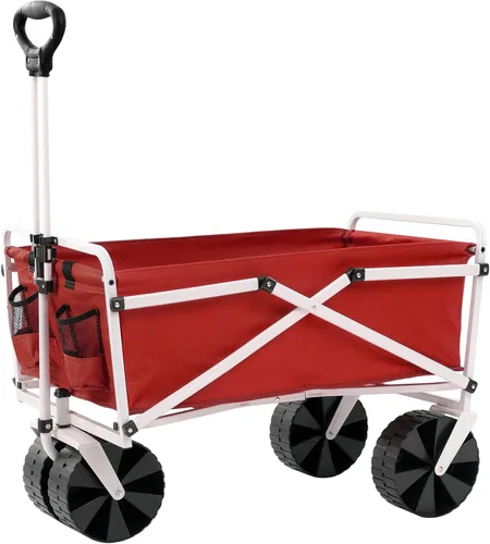 YSC Carro de playa plegable – Carrito plegable con ruedas – Cesta de la compra – Carro de transporte diario – Carrito grande al aire libre – Carrito