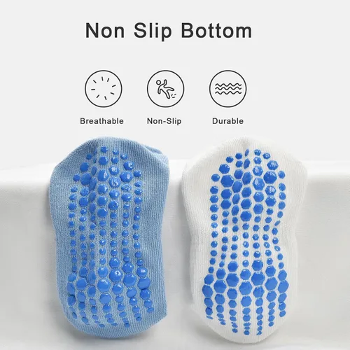Miniatura 3 de HYCLES Calcetines de tobillo antideslizantes para niños pequeños, calcetín antideslizante para bebé, calcetines antideslizantes para niños de 1 a 7