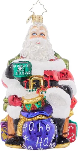Miniatura 5 de Adorno de árbol de Navidad decorativo de vidrio hecho a mano europeo de Christopher Radko, Ardisia Crenata Claus