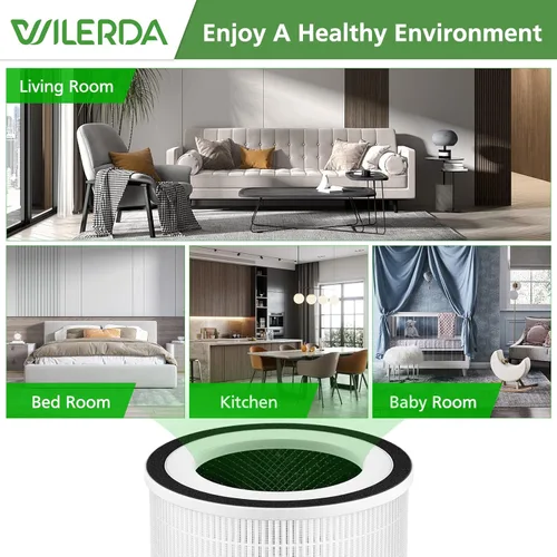 Miniatura 8 de Paquete de 2 filtros HEPA KILO compatibles con Afloia KILO, KILOPLUS, KILOPRO, MIRO, MIRO PRO y MORENTO MR-Kilo, purificador de aire Kalo, Blanco