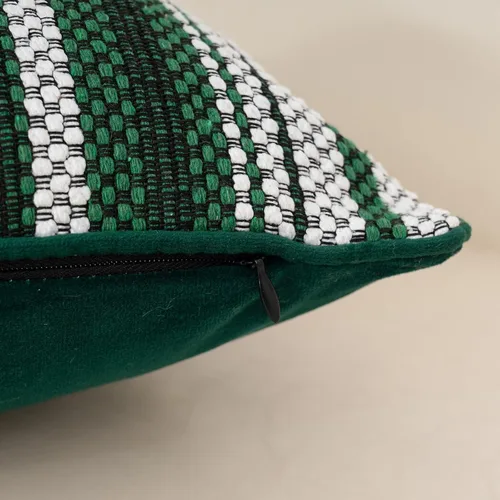 Miniatura 3 de Yangest Funda de cojín lumbar a rayas verdes, funda de cojín rectangular neutral para sofá, dormitorio, sala de estar, decoración del hogar, 12 x 20