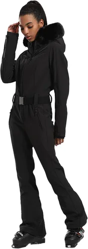 Miniatura 70 de GSOU SNOW Traje de esquí para mujer, traje de nieve de una pieza, para snowboard, delgado, aislante, impermeable, resistente al viento