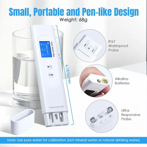 Miniatura 2 de Probador de calidad del agua TDS Mater, 6 en 1 probador digital de agua, COD/TOC/TDS/UV275/EC/probador de calidad de agua temporal para agua