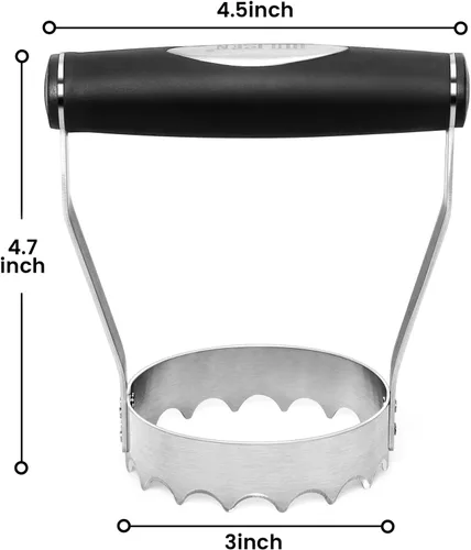Miniatura 8 de HULISEN Picador de Alimentos Dentado para Cubiertos, Picador Manual de Mano de Acero Inoxidable de 3 Pulgadas con Mango de Agarre y Borde de Diente