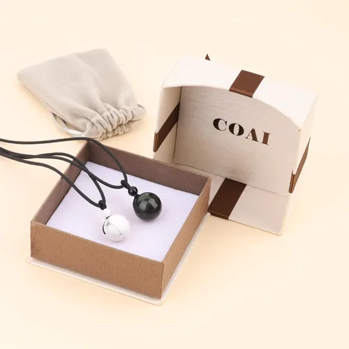 Miniatura 8 de COAI Collares con colgante de cuentas de piedra para parejas para él y ella, Piedra