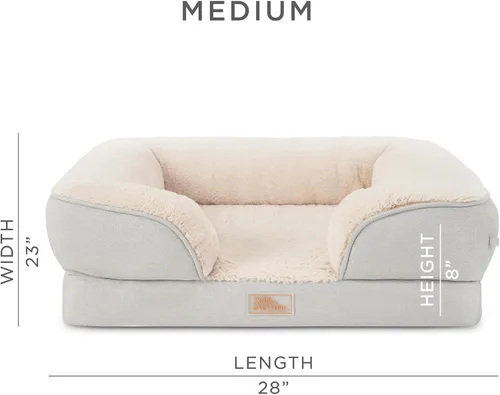 Miniatura 3 de Town & Country Everyday CuddleTown Cómoda Cama Sofá para Mascotas con Refuerzo Sólido, Espuma Tipo Caja de Huevos de Apoyo y Calmante, Base Gris