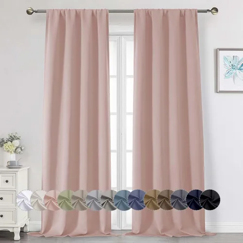 Miniatura 114 de Cortinas opacas para dormitorio, sala de estar, juego de 2 paneles de 54 pulgadas de largo, cortinas de oscurecimiento de habitación con aislamiento