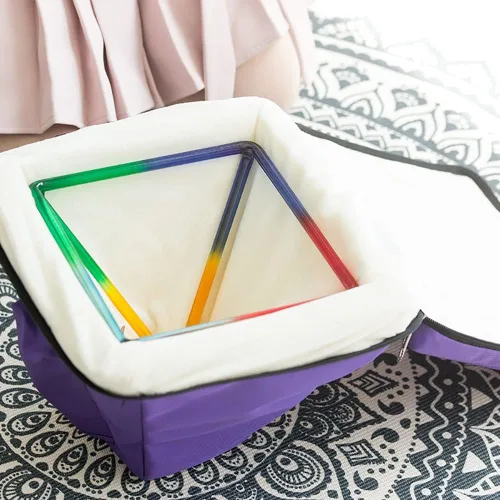 Miniatura 2 de Pirámides cantantes de cristal de cuarzo, instrumento musical de curación de sonido, con golpeador de cristal y bolsa de transporte, para meditación
