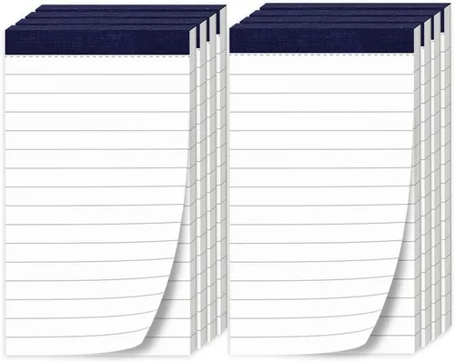 Paquete de 8 blocs de notas para planificación diaria y organización del trabajo de 3 x 5 pulgadas, 50 hojas pequeñas forradas para escribir blocs