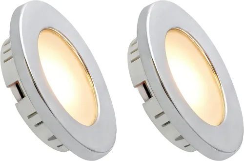 Luces interiores de 12 V de bajo voltaje para debajo del gabinete, luz LED de disco regulable para cámper, remolque, RV, barco, luz de techo
