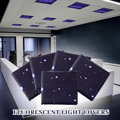 Miniatura 2 de Hortsun 6 piezas de cubiertas magnéticas de luz fluorescente, cubiertas magnéticas de luz de aula de 4 x 2 pies para sombra fluorescente