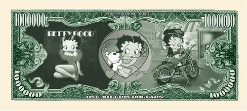 Miniatura 3 de American Art Classics Paquete de 100 billetes – Betty Boop $ Million Dollar$ Novedad Billete coleccionable – Edición limitada coleccionable – El