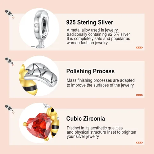 Miniatura 4 de Annmors Silver Charms for Bracelets S925 Love Heart Mom Birthday Dangle for Women Bracelet & Necklace Pendant