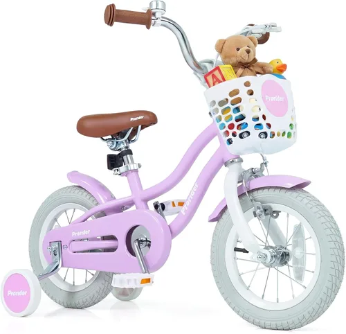 Miniatura 13 de BABY JOY Kids Bike, 12 14 16 18 20 Inch Boys Girls Bike w/Adjustable Seat, Removable Basket, Handbrake & Coaster Brake, Training Wheels or Turquesa