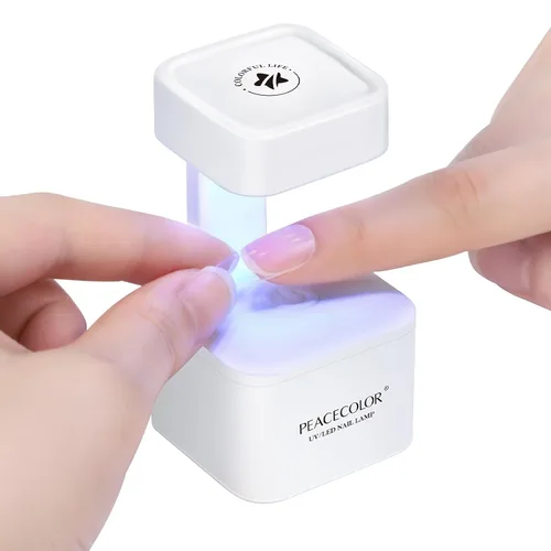 PEACECOLOR Mini luz U V para uñas de gel, lámpara de uñas U V, secador de uñas, 2 modos de temporizador, lámpara LED de secado rápido para esmalte