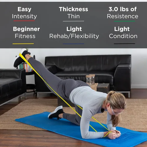 Miniatura 3 de THERABAND Juego de bandas de resistencia, bandas elásticas para ejercicio y terapia física, entrenamiento de fuerza para fitness superior e inferior