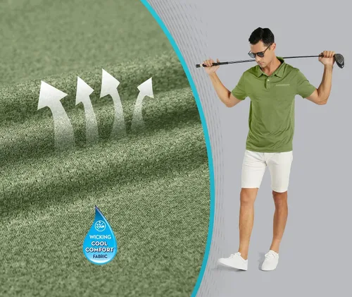 Miniatura 32 de V VALANCH Polo de golf de manga corta para hombre, estilo casual, con cuello que absorbe la humedad