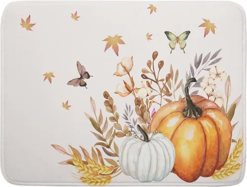 Miniatura 8 de Tapete de Secado de Platos de Florero de Girasoles Otoñales para Encimera de Cocina, Tapete de Secado de Hojas de Arce y Calabaza Otoñal de 16 x 18