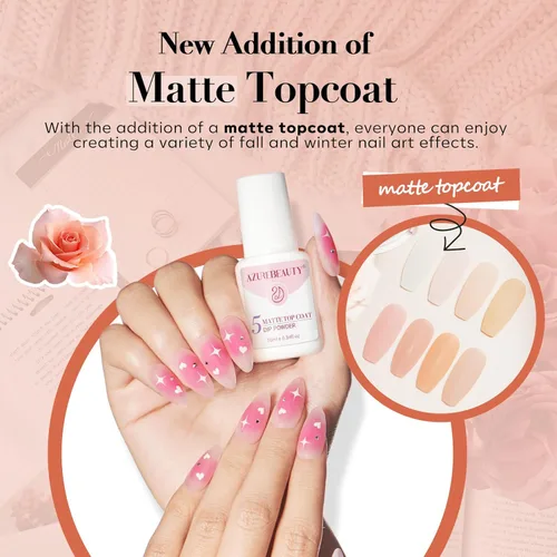 Miniatura 4 de AZUREBEAUTY Kit de uñas en polvo de inmersión, gelatina translúcida blanca lechosa, rosa desnudo, neutro, claro, 8 colores, juego de polvo
