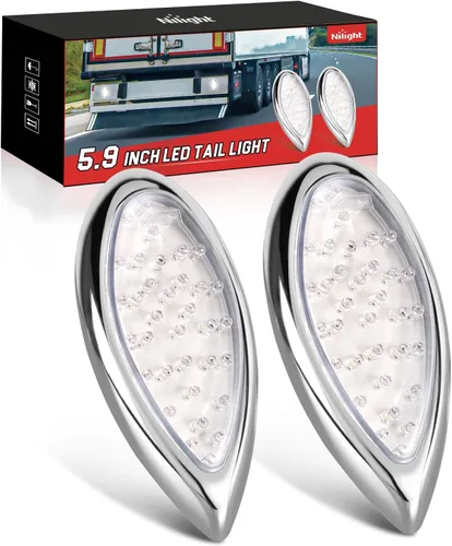 Miniatura 25 de Nilight Luz Trasera Ovalada para Remolque de 6 Pulgadas, 6 Piezas, Roja y Blanca, 10 LED con Arandelas y Conectores de Montaje Empotrado, IP67