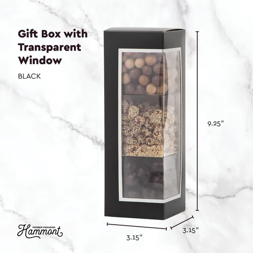 Miniatura 3 de Hammont Cajas de galletas para regalo, paquete de 6 cajas pequeñas para panadería, cajas decorativas de pastelería con ventana, recuerdos de fiesta