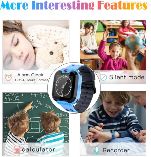 Miniatura 6 de Reloj inteligente Goodatech para niños y niñas, juguetes de aprendizaje con 16 juegos, llamadas telefónicas SOS, cámara, reproductor de música