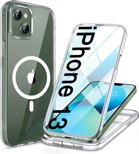 Miniatura 217 de Miracase Funda para iPhone 13 de 6.1 pulgadas, [sin burbujas] funda de teléfono de cuerpo completo con pantalla de vidrio completa integrada, sin
