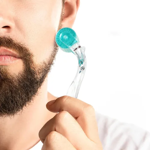 Miniatura 6 de Derma Roller - 192 agujas de titanio de 0.012 in - Rodillo de microagujas cosmética herramienta de microdermoabrasión para cara - Incluye estuche