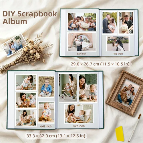 Miniatura 6 de Popotop Álbum de fotos autoadhesivo para álbumes de recortes de 4 x 6 pulgadas, 5 x 7 pulgadas, 8 x 10 pulgadas, álbumes de fotos de bricolaje como