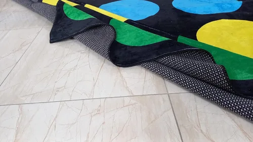 Miniatura 6 de Family Game Party Twister Rug - Alfombra de algodón negro C1027S (31 x 47 pulgadas = 31.5 x 47.2 in) para niños