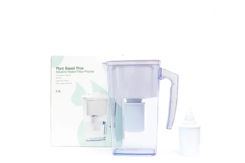 Miniatura 8 de Jarra de filtro de agua alcalina - Ionizador de agua pura saludable de 2.5 litros, dos filtros de carbón activado de 60 días, sin BPA, saludable