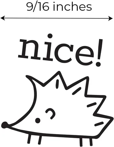 Miniatura 5 de Bonito sello de erizo/2000 Plus auto entintado maestro alabanza/sello de impresión negra/hoja de trabajo escolar lindo animal aula recompensa