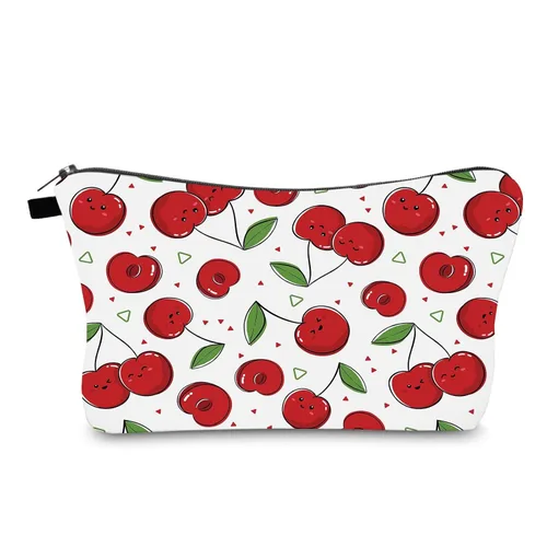 Miniatura 10 de FITINI Bolsa de maquillaje de aguacate de viaje, pequeña bolsa organizadora de cosméticos portátil para mujeres y niñas, con cremallera