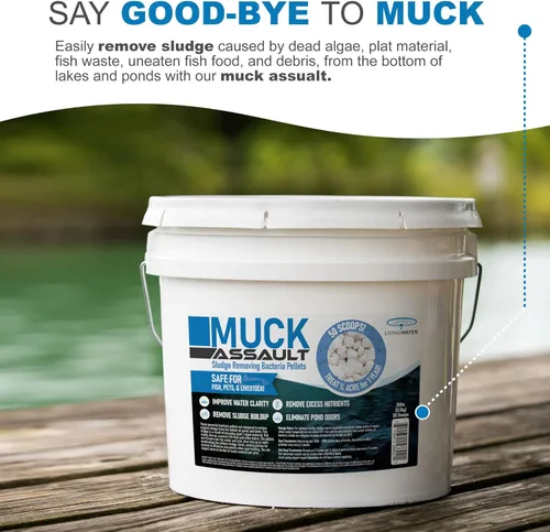 Miniatura 3 de Muck Assault - Pellets eliminadores de lodos – Digestor natural con enzimas bacterianas beneficiosas para limpiar el agua turbia y eliminar el olor