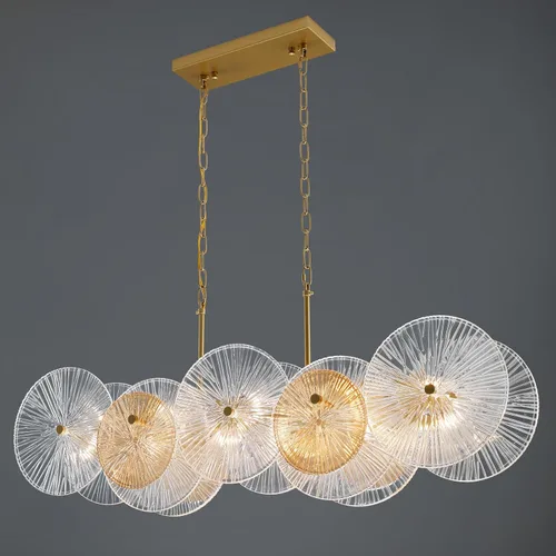 Miniatura 11 de LIGHTDAMY Candelabros de cristal negro para lámparas de comedor sobre la mesa Iluminación de isla de cocina de 8 luces con cubierta de vidrio