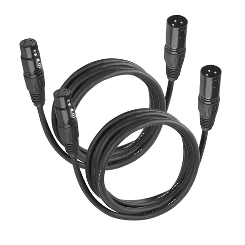 Miniatura 6 de Cables XLR, cable DMX macho a hembra (paquete de 2), cable de micrófono XLR de 4 pies/3.9 ft, terminador DMX ligero conector de 3 pines