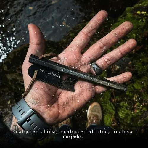 Miniatura 3 de Überleben Hexå Ferro Rod Fire Starter Survival Tool – Up to 20,000 Strikes, 1/2" Thick Hexagon Fire Steel with Multi-Tool Striker & Lanyard