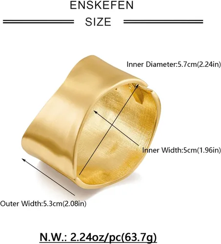 Miniatura 7 de Brazalete grueso de oro para mujer, pulsera ancha dorada martillada, pulsera de muñeca abierta, joyería de Navidad