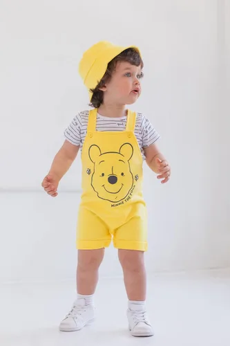 Miniatura 2 de Disney Tigger Winnie the Pooh - Overol corto de rizo francés para bebé, camiseta y sombrero, conjunto de 3 piezas para recién nacidos a bebés