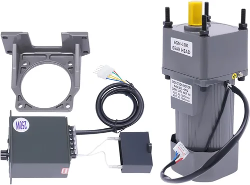 Miniatura 2 de Motor de engranajes eléctrico 110V 250W 10K Monofásico de alto par motor reductor de engranajes de CA 0-135 RPM Controlador de velocidad variable