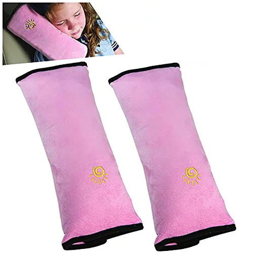 Miniatura 10 de 2 almohadas azules para cinturón de seguridad para niños, almohada para cinturón de seguridad de bebé, protector de almohada de asiento de automóvil