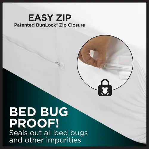 Miniatura 3 de Protect-A-Bed AllerZip - Funda de colchón con cremallera, tamaño King, a prueba de chinches y ácaros del polvo, protector de colchón de seis caras
